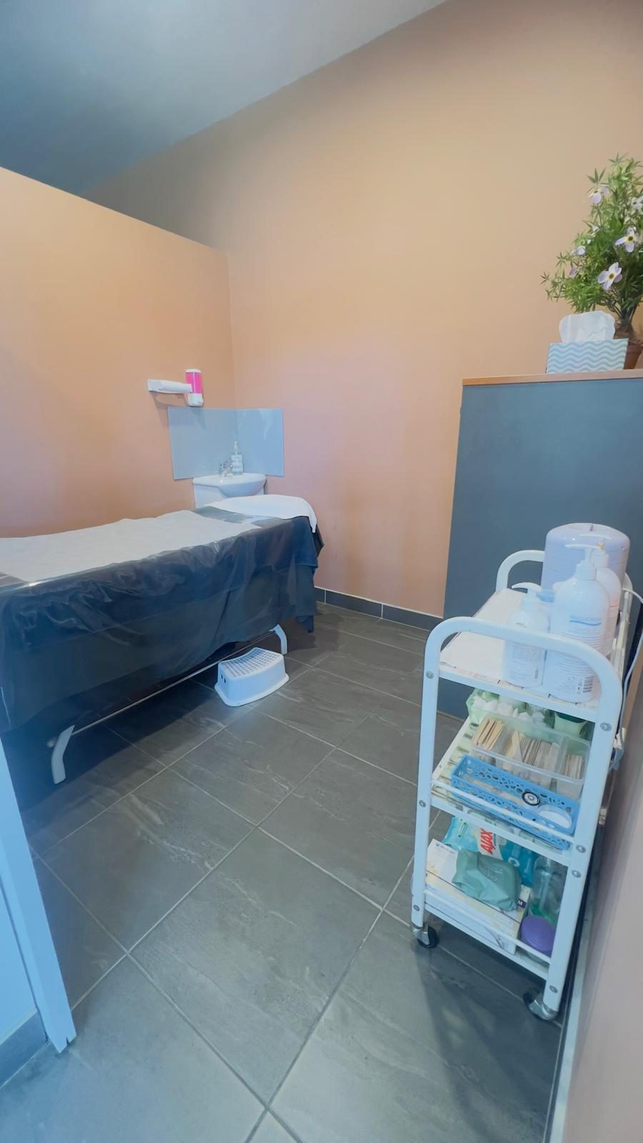 The private treatment room used for facials, threading and waxing